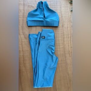 Tiger Friday Set Leggings and Top Set beautiful ocean blue/green with shine